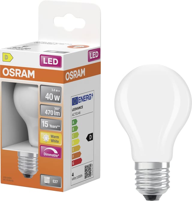LDV 854464973 - LED-Lampe Superstar E27, 3,4 W, 470 lm, 2700 K, dimmbar, Filamen