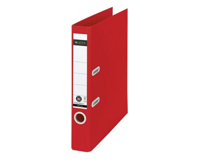 LEITZ 10190025 - Qualitäts-Ordner 180°, Recycle, rot, 50 mm