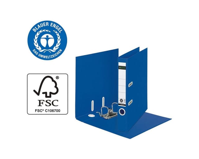 LEITZ 10190035 - Qualitäts-Ordner 180°, Recycle, blau, 50 mm