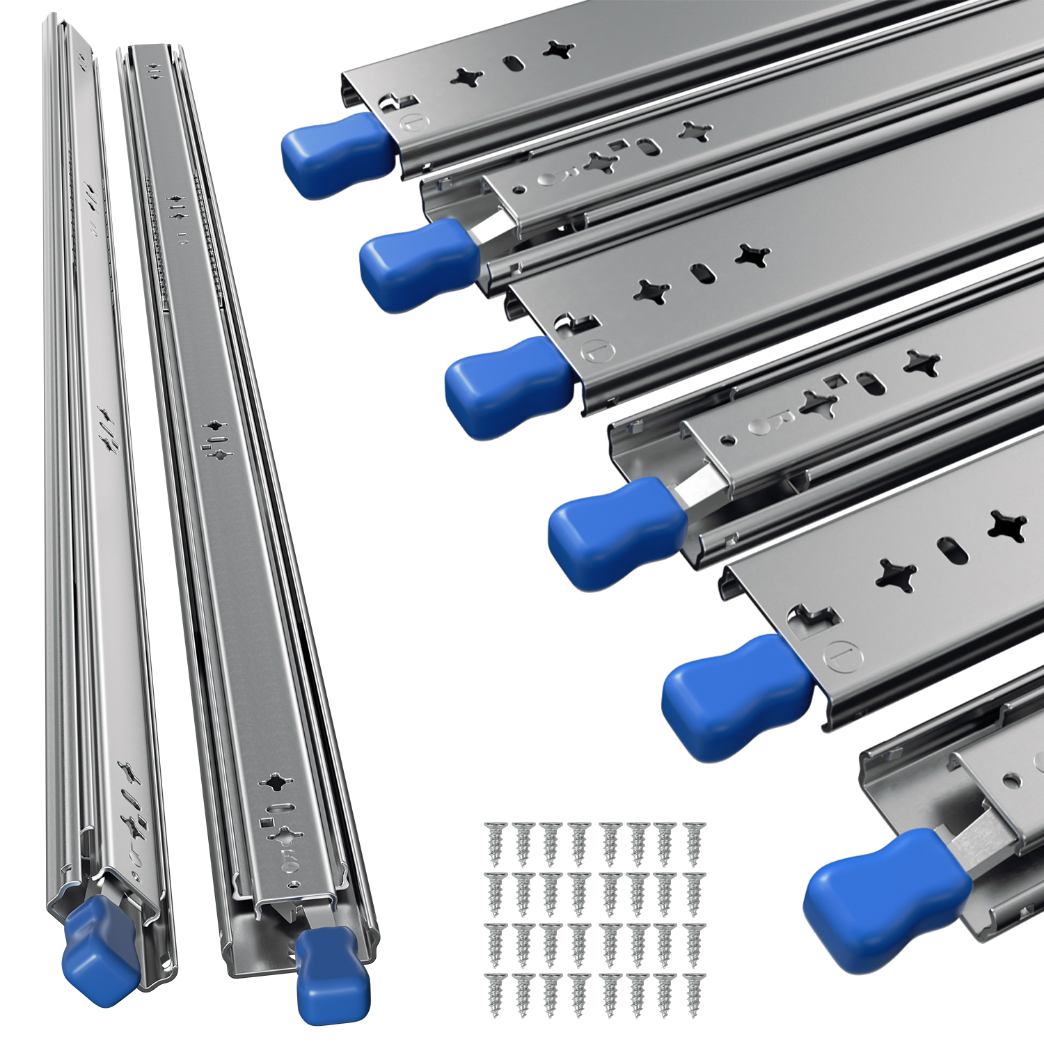 Tolletour Schwerlastauszug Schubladenschienen Verrieglung Schubladenauszug,53mm,tragkraft Bis 99kg, 2 Stück, 800mm