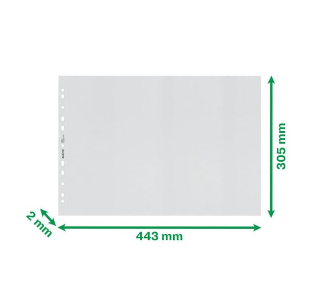 LEITZ 40190003 - Prospekthüllen, A3 quer, Universal, Recycle, 25 Stück
