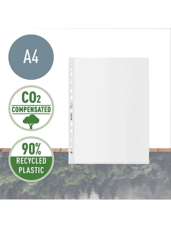 LEITZ 47913003 - Prospekthüllen, A4, Universal, Recycle, 25 Stück