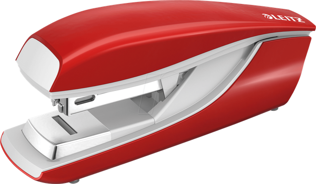 LEITZ 55050025 - Heftgerät, Flachhefter, bis zu 30 Blatt, NeXXt, rot