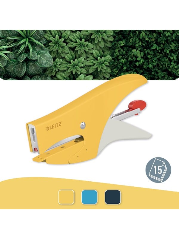 LEITZ 56450019 - Heftzange, bis zu 15 Blatt, Cosy, No. 10, gelb
