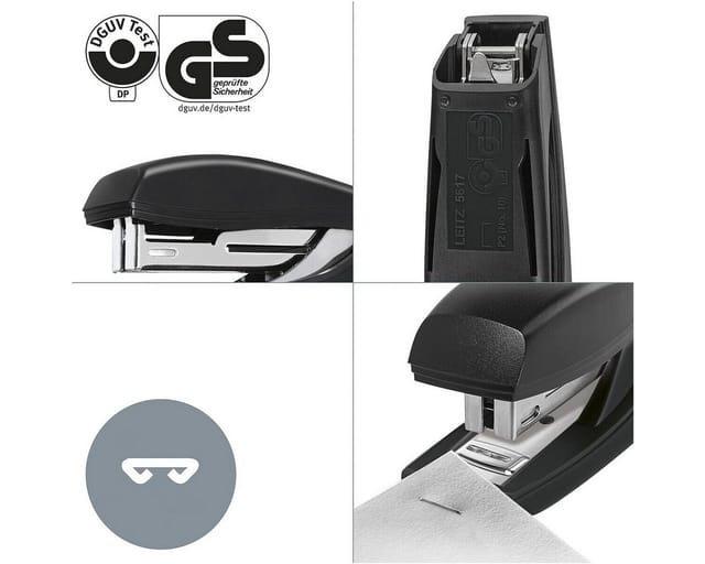LEITZ 56170095 - Heftgerät, bis zu 10 Blatt, NeXXt Recycle, schwarz
