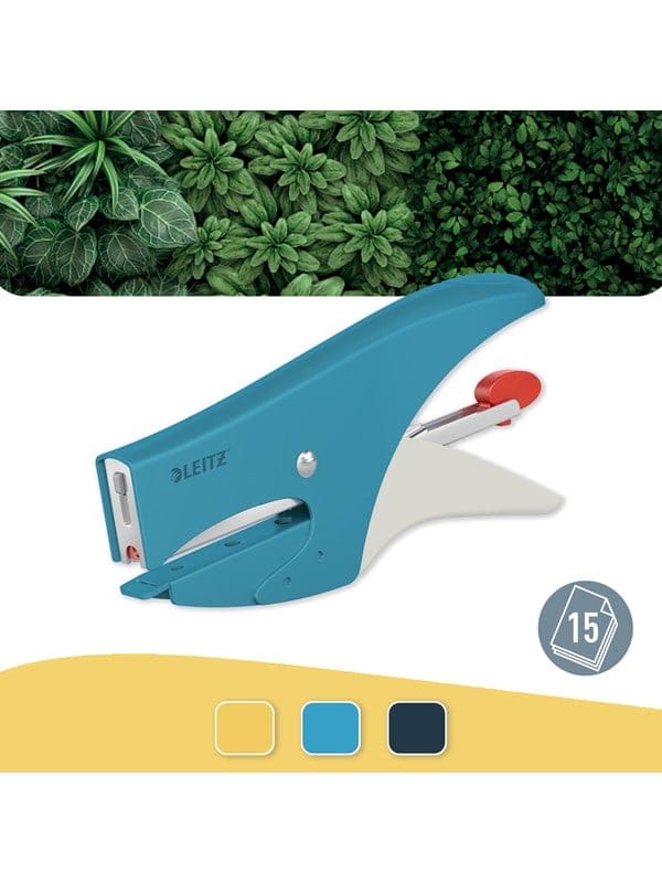 LEITZ 56450061 - Heftzange, bis zu 15 Blatt, Cosy, No. 10, blau