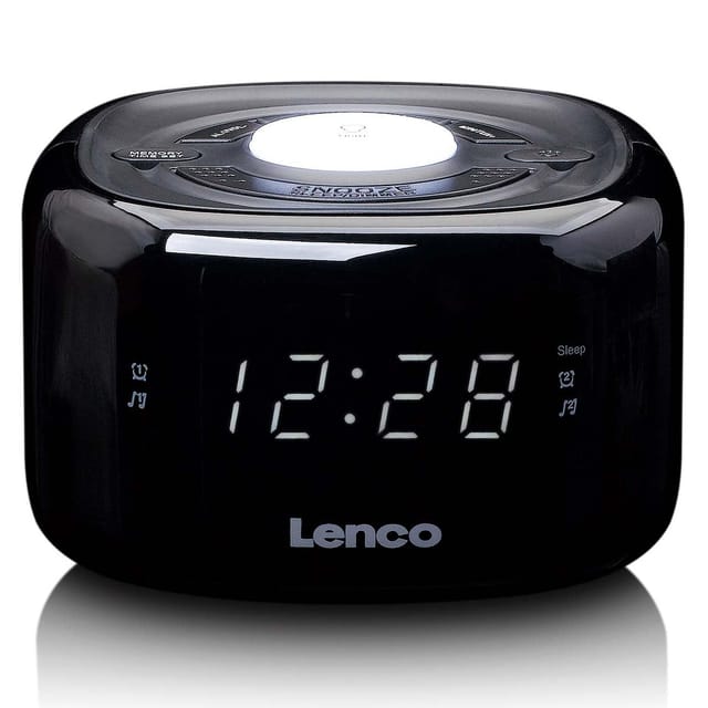 LENCO CR-12BK - UKW Radiowecker, LED-Display mit Nachtlicht