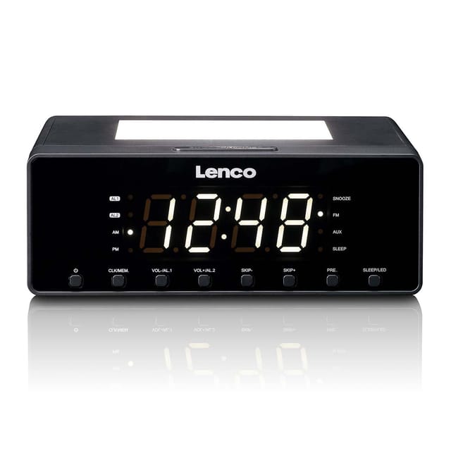 LENCO CR-540BK - UKW Radiowecker, LED-Display mit Nachtlicht und Ladefunktion