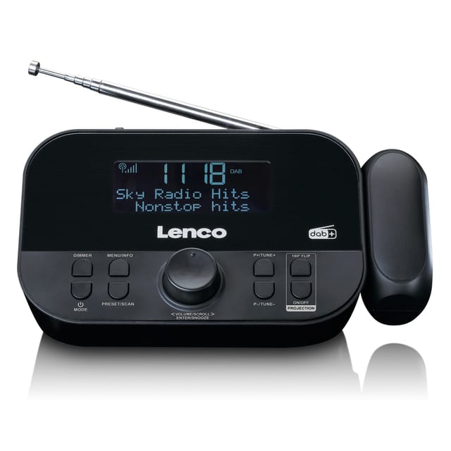 LENCO CR-615BK - DAB+/UKW Radiowecker, LCD-Display, Projektion