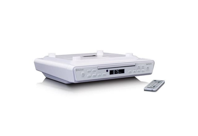 LENCO KCR-150WH - Küchenradio, UKW, CD-Player, Bluetooth, unterbaufähig
