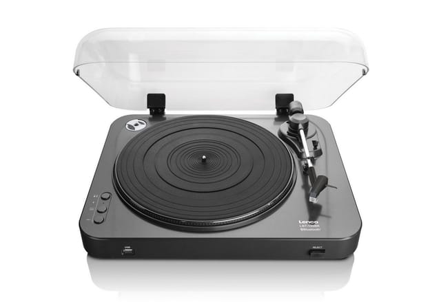 LENCO LBT120BK - Plattenspieler, Bluetooth, USB, grau