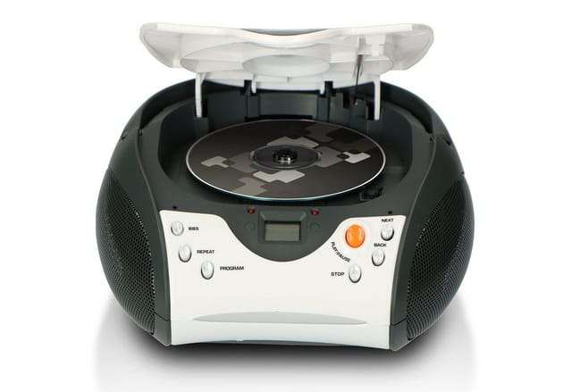 LENCO SCD-24WH - Boombox SCD-24 mit Radio und CD, schwarz/weiß