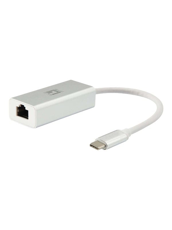 LEVELONE USB0402 - Adapter USB-C>1x LAN RJ45 kompakt silber