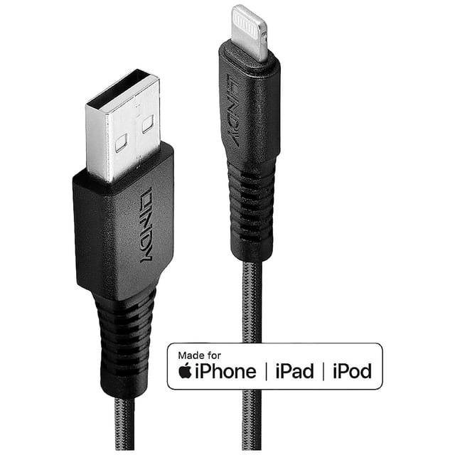 LINDY 31290 - Sync- & Ladekabel, USB-A > Lightning, MFi, 0,5 m