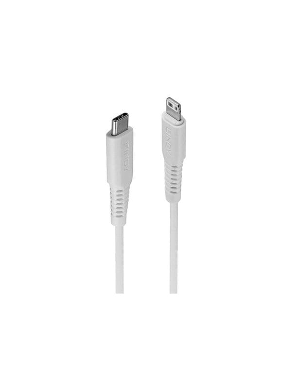 LINDY 31318 - Sync- & Ladekabel, USB-C > Lightning, MFi, 3 m, weiß