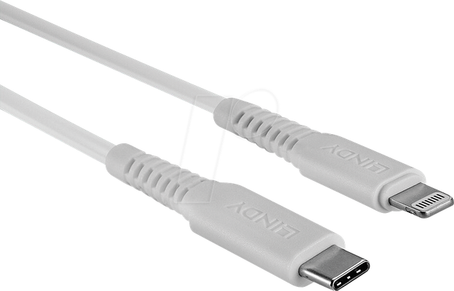 LINDY 31317 - Sync- & Ladekabel, USB-C > Lightning, MFi, 2 m, weiß