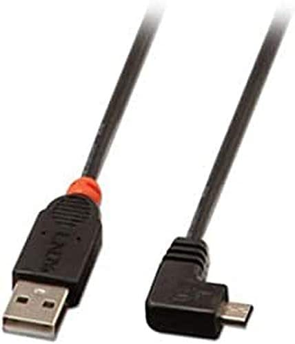 LINDY 31975 - USB 2.0 Kabel, A Stecker auf Micro B Stecker, 90° 0,5 m