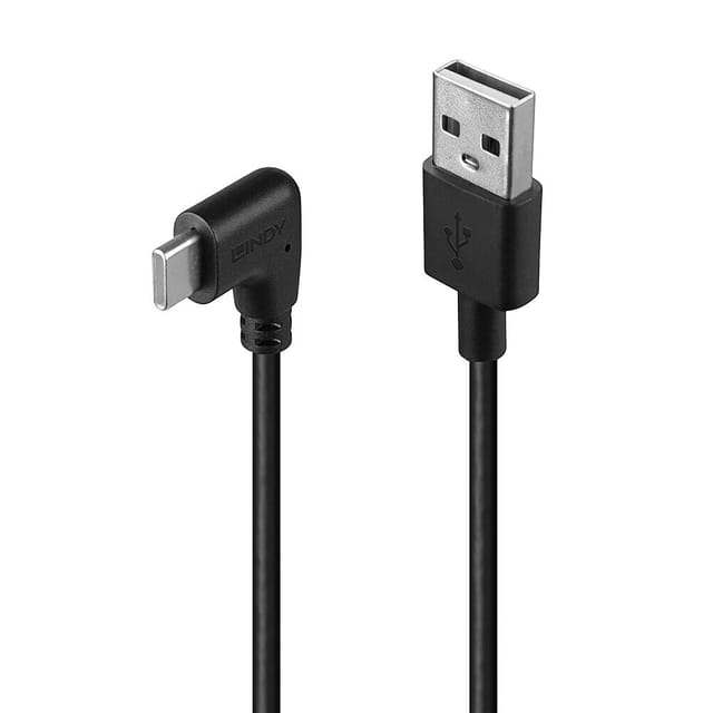 LINDY 32001 - USB 480Mb/s Kabel, A Stecker auf C Stecker, 90° rechtsgewinkelt,