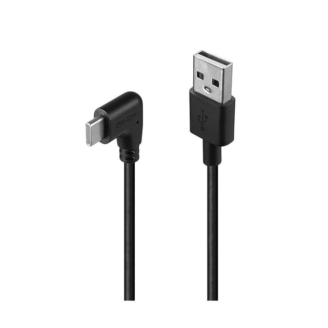 LINDY 32000 - USB 480Mb/s Kabel, A Stecker auf C Stecker, 90° rechtsgewinkelt,