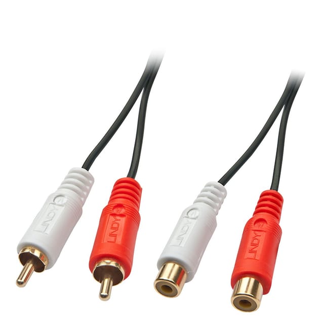 LINDY 35673 - Cinch Audio Kabel, 2x Cinch Stecker auf 2x Buchse, 5,0 m