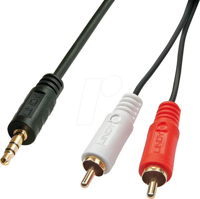 LINDY 35682 - Audio Kabel, 3,5 mm Stereo Klinken zu 2x Cinch, 3,0 m
