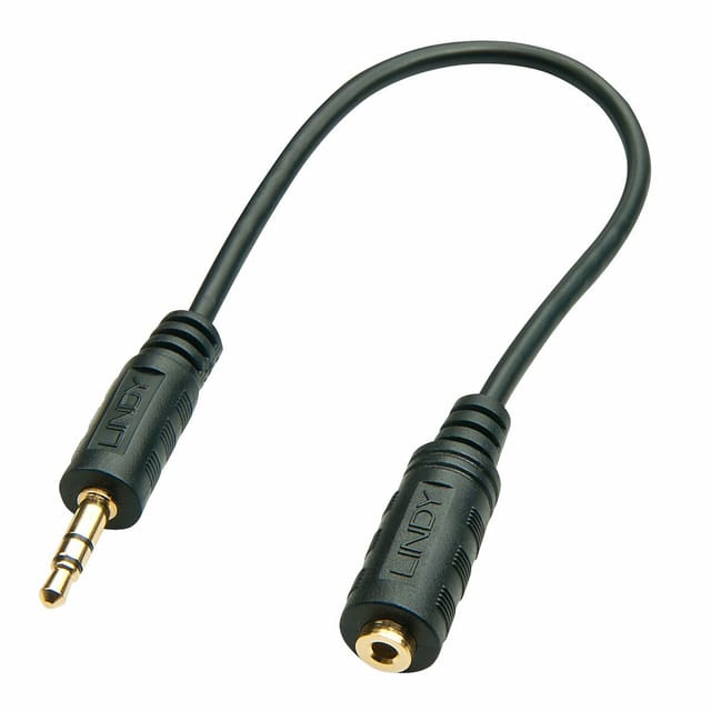 LINDY 35699 - 3,5 mm Klinken Stecker auf 2,5 mm Klinken Buchse, 20 cm