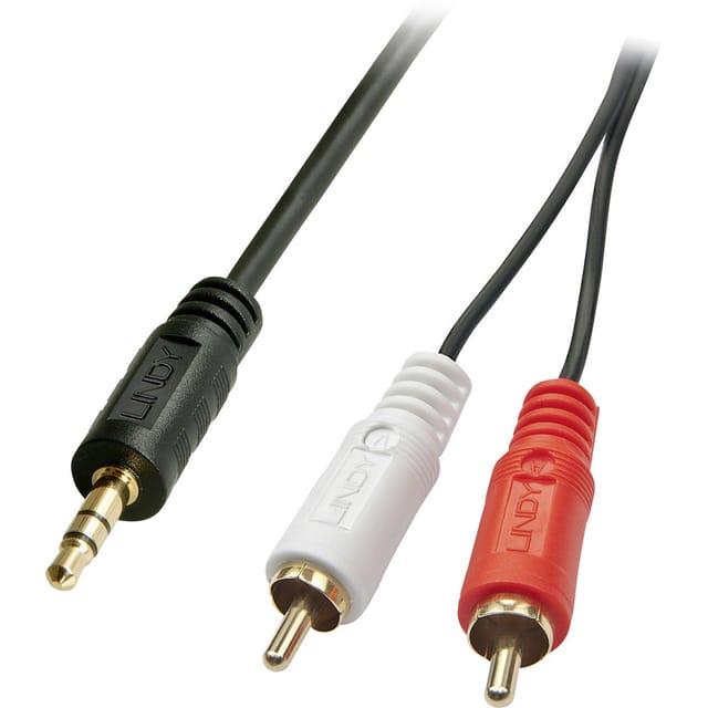 LINDY 35685 - Audio Kabel, 3,5 mm Stereo Klinken zu 2x Cinch, 10,0 m