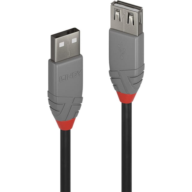LINDY 36701 - USB 2.0 Kabel, A Stecker auf A Buchse, 0,5 m