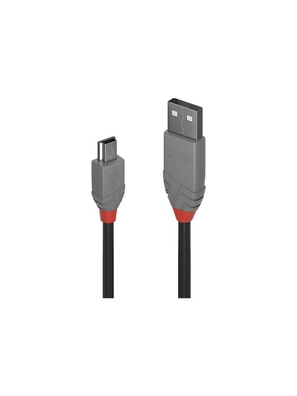 LINDY 36720 - USB 2.0 Kabel, A Stecker auf Mini-B Stecker, 0,2 m