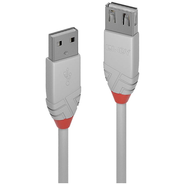 LINDY 36712 - USB 2.0 Kabel, A Stecker auf A Buchse, 1,0 m