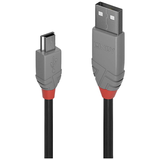 LINDY 36725 - USB 2.0 Kabel, A Stecker auf Mini-B Stecker, 5,0 m