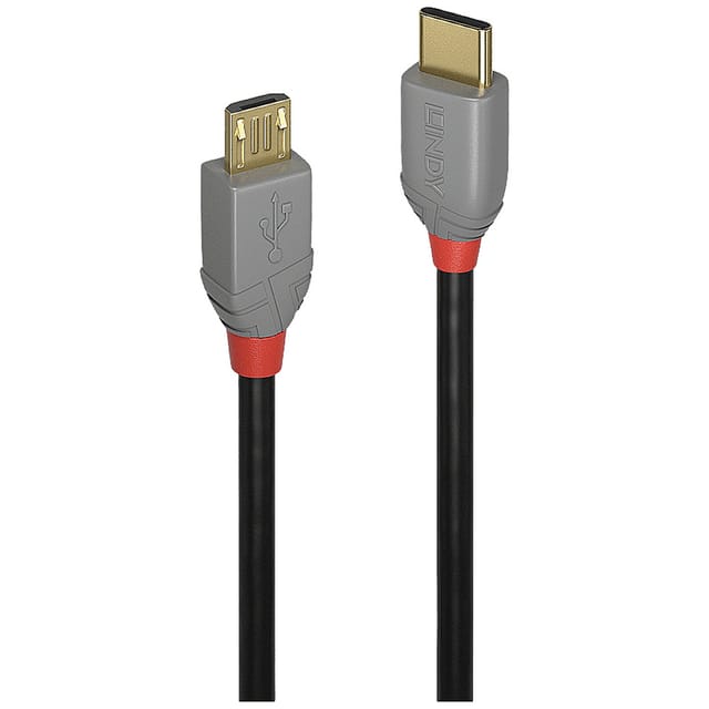 LINDY 36892 - USB 2.0 Kabel, C Stecker auf Micro-B Stecker, 2,0 m