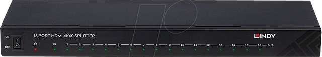 LINDY 38239 - HDMI Splitter, 16 Port, 4K 60 Hz