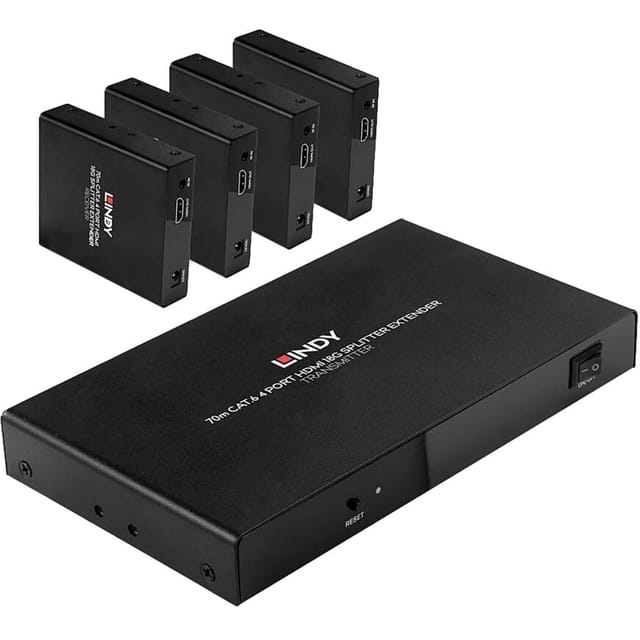 LINDY 38262 - 4-Port HDMI Splitter Extender, Cat.6, 70 m