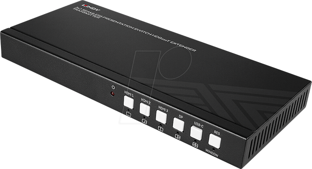 LINDY 38338 - HDBaseT Switch Extender, 5 Port, 4K 60 Hz, Cat.6, 70 m