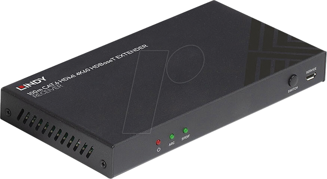 LINDY 38342 - HDBaseT Extender, Receiver, HDMI, Audio, IR, RS-232, Cat.6, 100