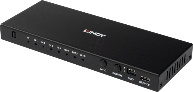 LINDY 38386 - HDMI Switch, 1x4 Port, 8K 60 Hz