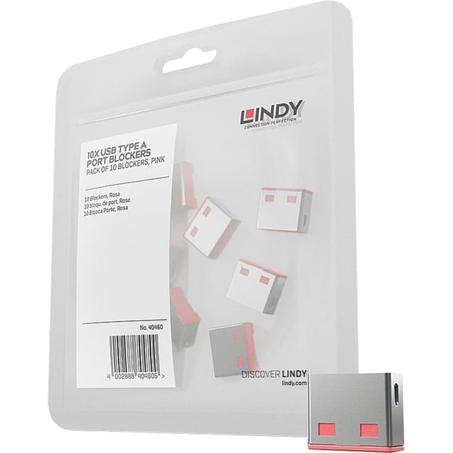 LINDY 40460 - USB-A-Port Schloss (10x Schlösser), pink