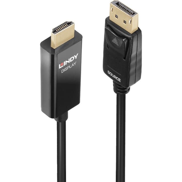 LINDY 40925 - DP 1.2 auf HDMI A Stecker, 1,0 m, aktiv, HDR, 4K/60Hz,
