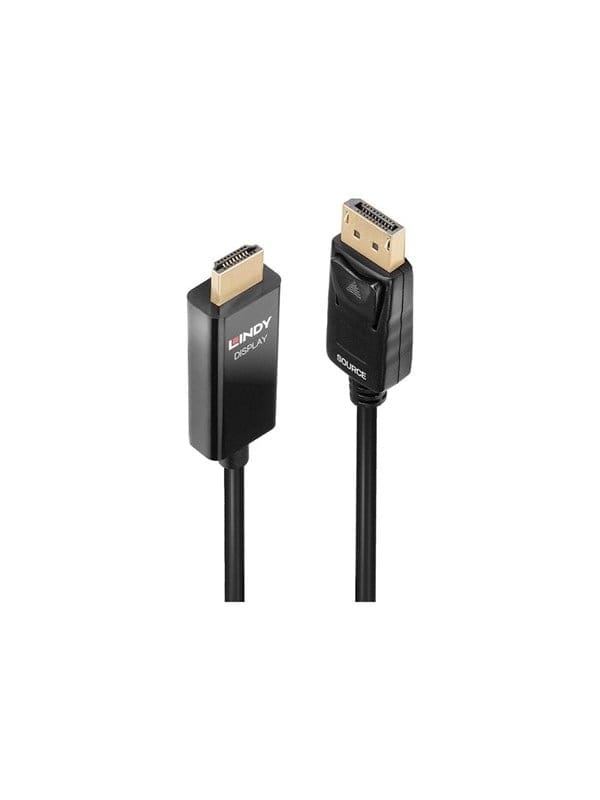 LINDY 40928 - DP 1.2 auf HDMI A Stecker, 5,0 m, aktiv, HDR, 4K/60Hz,