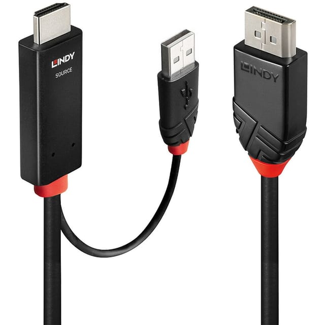 LINDY 41500 - DP 1.2 auf HDMI A Stecker, 4K/60Hz, 3,0 m