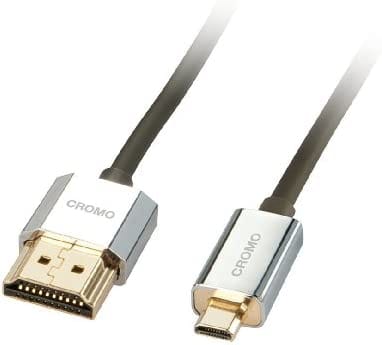 LINDY 41682 - HDMI Kabel - Chromo Line, HDMI A/D, Slim, 4K60Hz, 2 m