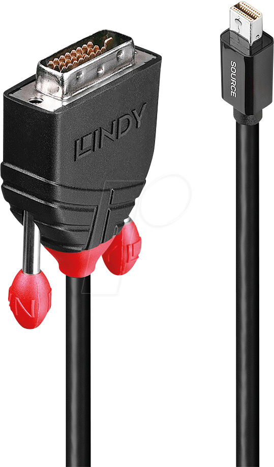 LINDY 41951 - Mini DP 1.2 Stecker auf DVI 24+1 Stecker, 1 m