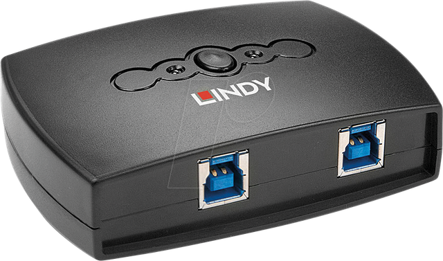LINDY 43141 - USB 3.0 2-Port Switch, 2x USB-B