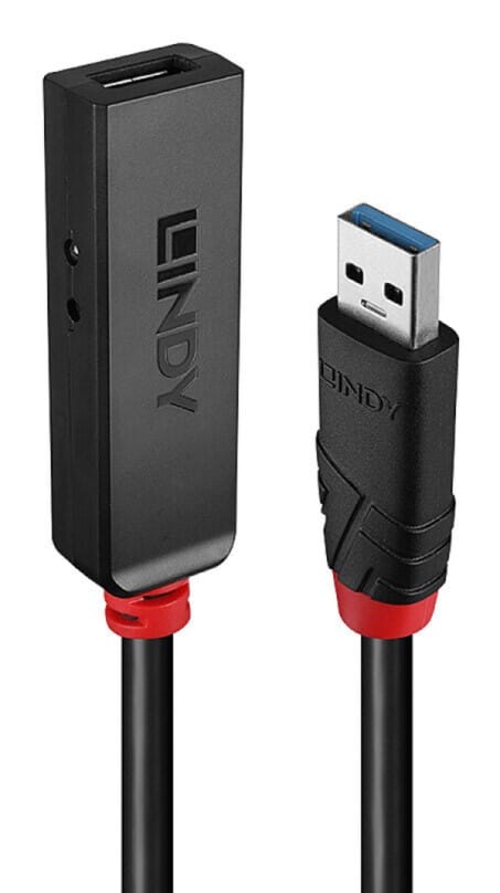 LINDY 43402 - USB 5Gbit/s Aktivverlängerung Slim, A Buchse auf A Stecker, 8,0m