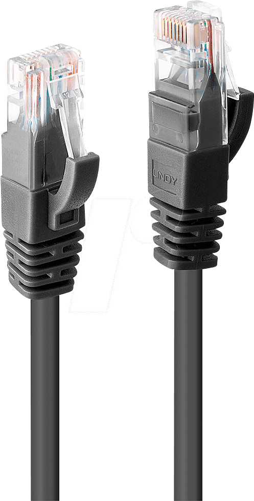 LINDY 48076 - Patchkabel, U/UTP, Cat.6, 0,5 m, schwarz