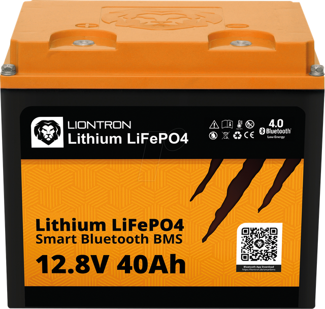 LIO 1240LX - Lithium-Akku, LiFePO4, 12,8 V, 40 Ah, BT BMS
