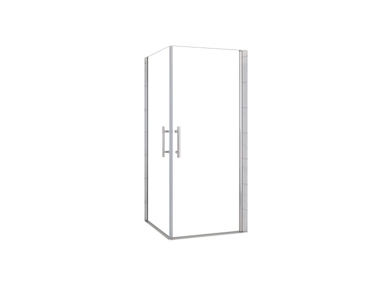 Aica Eckeinstieg 100x80x195cm 6mm Esg Nano Silber Matt Schwingtür Eckdusche Pendeltür Duschabtrennung Duschkabine Duschtür
