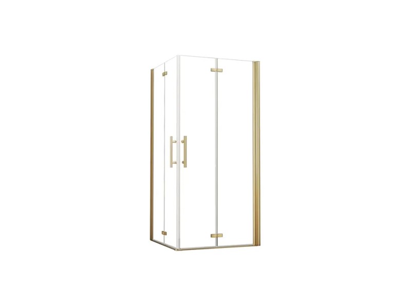 Aica Eckeinstieg 80x70x195cm 6mm Esg Nano Gold Falttür Eckdusche Pendeltür Scharniertür Duschkabine Duschabtrennung