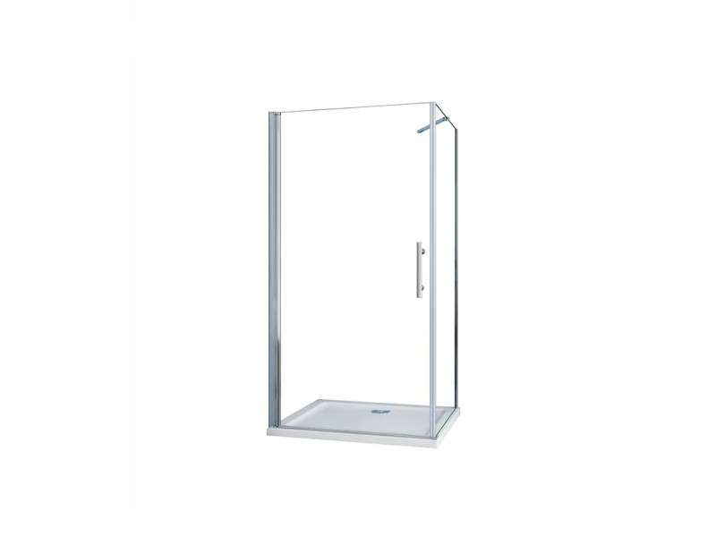 Aica Eckeinstieg 100x195cm Pendeltür Mit Seitenwand 76cm 6mm Esg Nano Schwingtür Duschtür Duschabtrennung Duschkabine